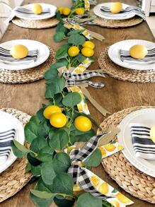 6PCS 3 Inch Artificial Lemons Decorations Yellow Lemons For Lemon Wreath Garland Lemonade Party Kitchen Table Summer Spring Decor Fruit Bowl Vase Fillers Photography Props, Valentine Day, Gift Gifts Birthday Graduation
