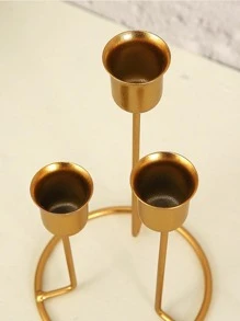 1入組普通燭台現代鐵製金色家用燭台 - 金色 - 查看 2