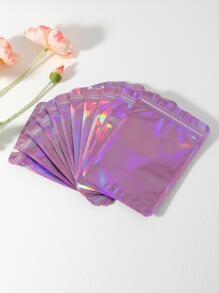 10入組鐳射禮品現代塑膠禮品包裝袋適合派對供應 - 粉色 - 查看 1