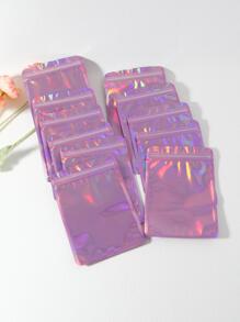 10入組鐳射禮品現代塑膠禮品包裝袋適合派對供應 - 粉色 - 查看 2