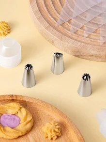 24pcs/set Stainless Steel Piping Nozzle, Modern Silver Frosting Tip For Kitchen - Silver - View 4
