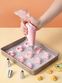 24pcs/set Stainless Steel Piping Nozzle, Modern Silver Frosting Tip For Kitchen - Silver - View 8