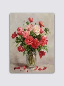 1入組化學纖維裱框畫,復古花卉圖案家庭裝飾牆壁藝術繪畫 - 多色 - 查看 3