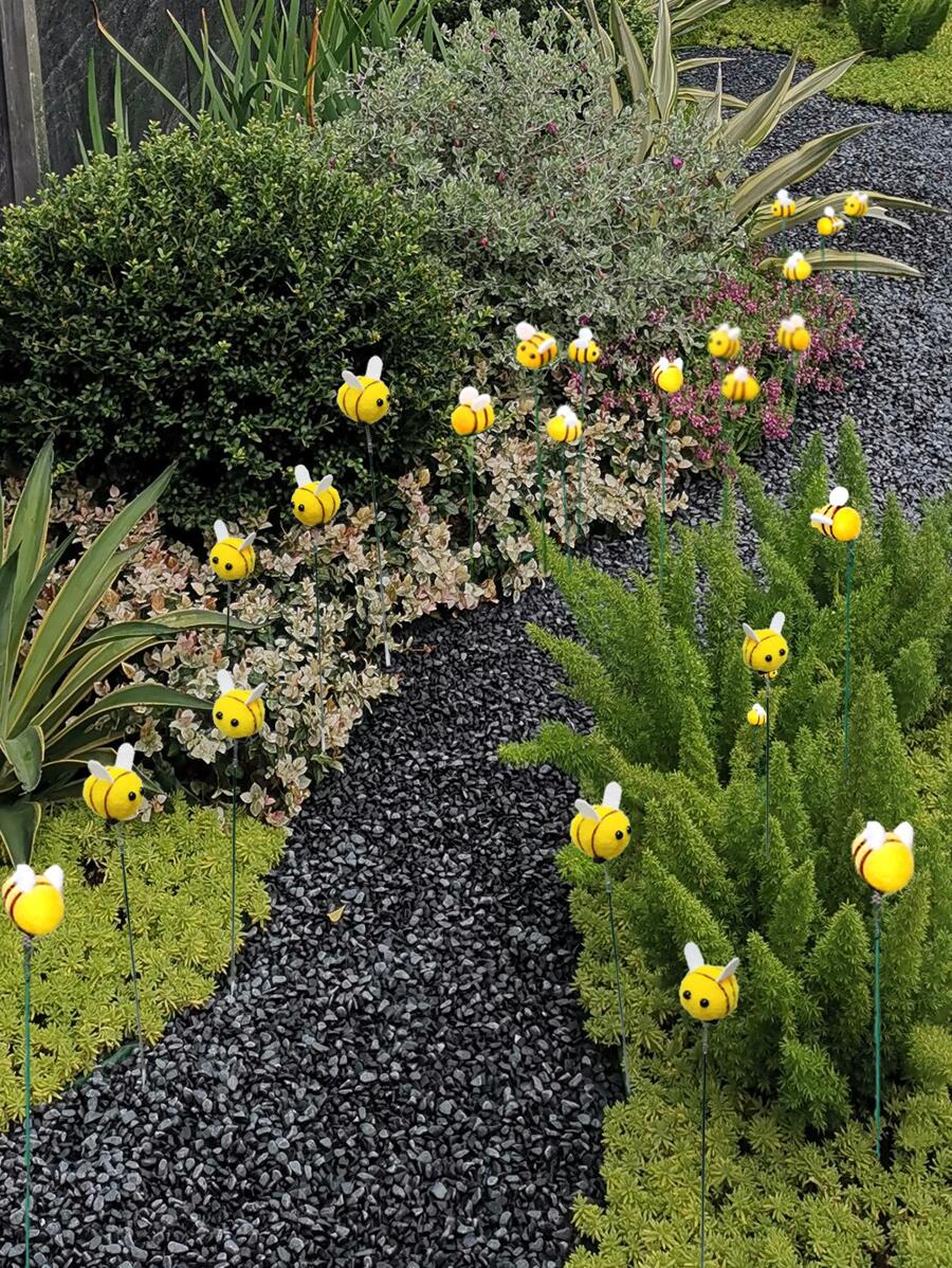10pcs Bee Shaped Decorative Garden Stake - Multicolor - View 1