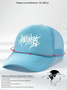 Men Thorns Pattern Trucker Hat - Baby Blue - View 4