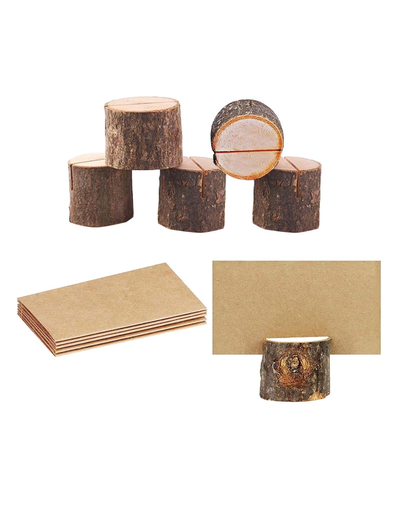 5pcs Wooden Card Holder - Multicolor - View 1