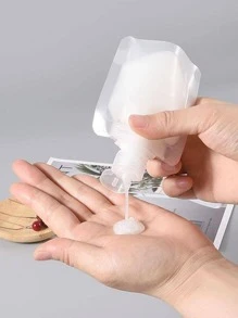 10 قطع حقيبة بلاستيكية شفافة قابلة لإعادة الاستخدام بحجم السفر مع غسول تجميلي فارغ 30 مل، جل استحمام، شامبو، منظف للوجه، زجاجات تعبئة للاستعمال مرة واحدة أثناء التنقل