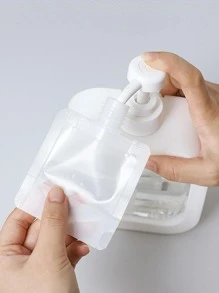 10 قطع حقيبة بلاستيكية شفافة قابلة لإعادة الاستخدام بحجم السفر مع غسول تجميلي فارغ 30 مل، جل استحمام، شامبو، منظف للوجه، زجاجات تعبئة للاستعمال مرة واحدة أثناء التنقل