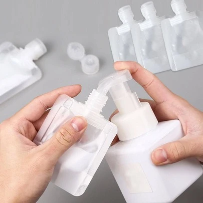 10 chiếc túi nhựa trong suốt có thể tái sử dụng kích thước du lịch với 30ml Kem dưỡng da mỹ phẩm rỗng, sữa tắm, dầu gội, sữa rửa mặt Chai đóng gói dùng một lần khi di chuyển