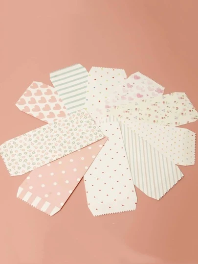 20 pièces Enveloppes à motifs mixtes, enveloppes en papier polyvalentes romantiques pour cartes postales, cartes de vœux, invitations, rangement de lettres, retour à l'école