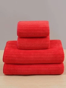 1入組素色浴巾或者毛巾 - 紅色 - 查看 1