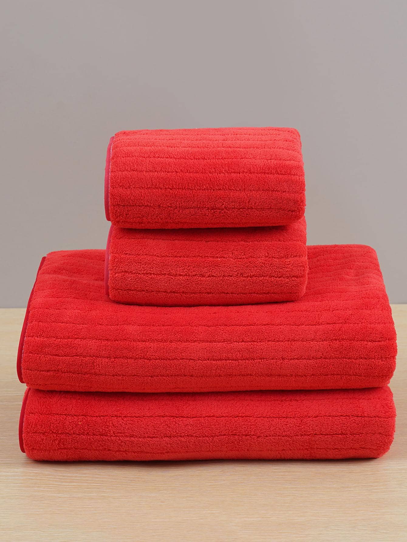 1入組素色浴巾或者毛巾 - 紅色 - 查看 1
