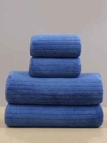 1入組珊瑚絨超細纖維浴巾/手巾,多種尺寸可選,柔軟吸水的家居、浴室、游泳池或沙灘使用洗布/毛巾 - 藍色 - 查看 1