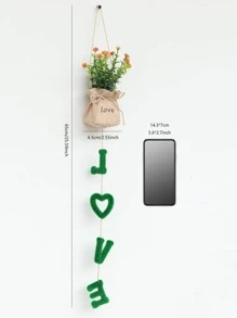 1 pièce Plante en pot artificielle à accrocher au mur, décoration de maison, décoration de chambre, décoration murale - Multicolore - Voir 5