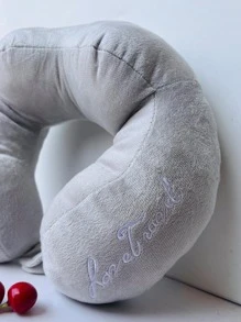 1 Gối Hình Chữ U Du Lịch, Gối Chữ U Cho Văn Phòng, Du Lịch - Xám - Xem 6
