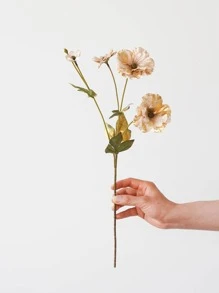 1bunch Plastic Artificial Flower Bouquet, Romantic Artificial Flower Bundle For Decoration - Gold - View 3