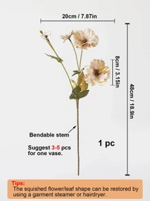 1bunch Plastic Artificial Flower Bouquet, Romantic Artificial Flower Bundle For Decoration - Gold - View 10