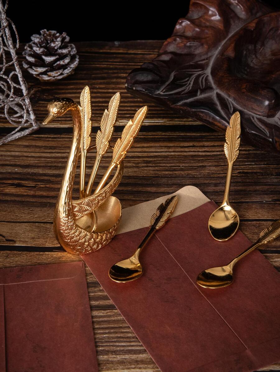 7pcs Wing Design Tray & Hand Shaped Base & Spoon Holder Set,Kitchen