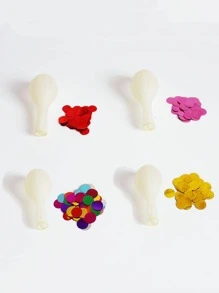 10个12英寸金色亮片乳胶气球，透明闪光氦气球，适用于婚礼、生日派对装饰、返校季、情人节及其他场合 - 彩色 - 查看 2