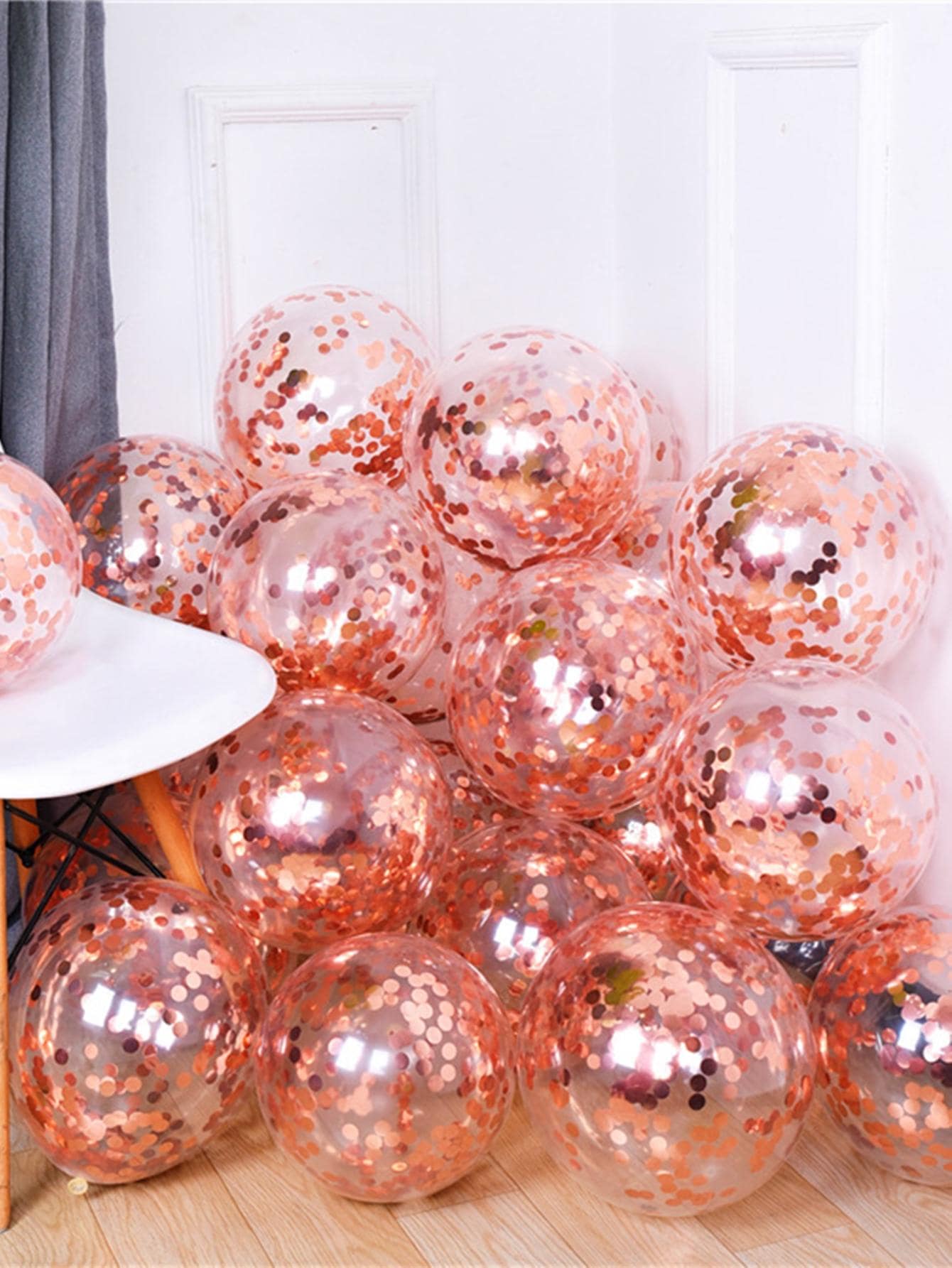 10 quả bóng bay cao su đính kim sa vàng 30cm, bóng bay trong suốt bơm khí heli, thích hợp trang trí đám cưới, tiệc sinh nhật, tựu trường, ngày Valentine và các dịp khác. - Hoa hồng vàng - Xem 1