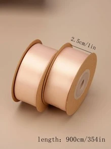1roll Apricot Gift Wrap Ribbon, Modern Polyester Filament Ribbon For Party - Apricot - View 2