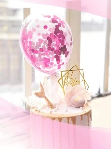 10个12英寸金色亮片乳胶气球，透明闪光氦气球，适用于婚礼、生日派对装饰、返校季、情人节及其他场合 - 玫紅色 - 查看 2