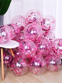 10 piezas de globos de látex de 12 pulgadas con lentejuelas doradas, globos de helio transparentes con brillo, adecuados para decoración de bodas, fiestas de cumpleaños, regreso a la escuela, San Valentín y otras ocasiones - Rosa - Ver 1