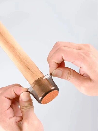 椅子透明腳墊，降噪耐磨桌/椅腿套，矽膠凳墊，毛氈墊降噪防滑墊| 4入組，M號，透明黑色