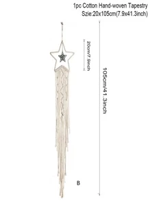 1pc Woven Detail Tassel Decor Wall Hanging, Modern Polyester Hanging Decoration For Home,Home Decor ,Room Decor,Wall Decor