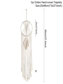 1pc Woven Detail Tassel Decor Wall Hanging, Modern Polyester Hanging Decoration For Home,Home Decor ,Room Decor,Wall Decor
