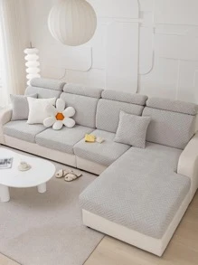 1 Hình Học Dạ Nỉ Sofa Ghế Đệm Hiện Đại Polyester Ghế Sofa Đệm Cho Gia Đình - Xám - Xem 4