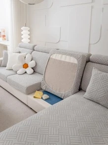 1 Hình Học Dạ Nỉ Sofa Ghế Đệm Hiện Đại Polyester Ghế Sofa Đệm Cho Gia Đình - Xám - Xem 5