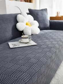 1 Hình Học Vải Bọc Ghế Sofa, Polyester Hiện Đại Co Giãn Bọc Ghế Sofa Cho Gia Đình - Màu xám đen - Xem 4