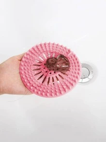 1pc TPR Drain Stopper, Pink Anti-blocking Bath Tub Plug For Home - Pink - View 1