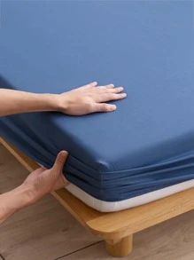 3 cái/bộ Bộ ga trải giường màu xanh lam, Bộ ga trải giường hiện đại (Bộ ga trải giường vừa vặn 1 chiếc, Vỏ gối 2 chiếc không có chất độn), Dành cho gia đình - Màu xanh lam - Xem 6