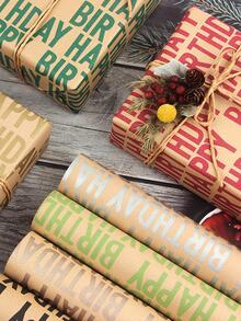 3pcs/set Paper Gift Wrap Paper, Modernist Letter Graphic Gift Packaging Paper For Birthday Party - Black - View 5