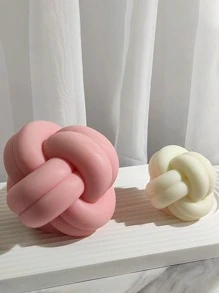 1入組創意白色矽膠現代打結圖案蠟燭模具 - 白色 - 查看 2
