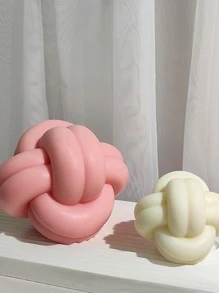 1入組創意白色矽膠現代打結圖案蠟燭模具 - 白色 - 查看 4