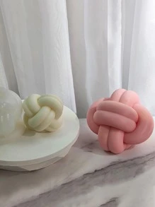 1入組創意白色矽膠現代打結圖案蠟燭模具 - 白色 - 查看 3