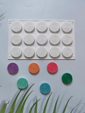 قالب حلوى سيليكون مستدير قطعة واحدة