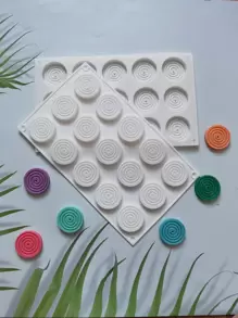 1pc Silicone Round Candy Mold - White - View 5