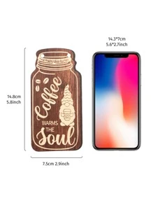 Juego de 4 colgantes de pared de madera grandes y creativos de 5.8 pulgadas, con diseños simples de gnomos y letras, placas decorativas para el hogar, cafetería y decoración de restaurantes, decoración del hogar, decoración de habitaciones, decoración de paredes, regalos de cumpleaños, graduación, decoración de cocina