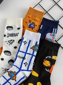 Vớ đồ họa phi hành đoàn 5 cặp nam - Nhiều màu - Xem 3