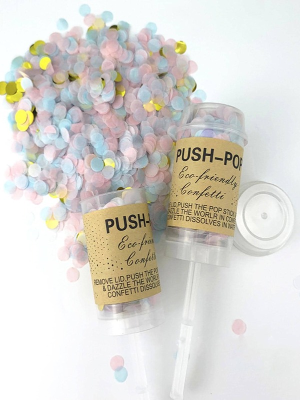 2pcs Plastic Party Confetti Poppers, Confetti Poppers For Wedding