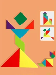 1 pieza rompecabezas moderno Tangram Juego para casa - Azul - Ver 2
