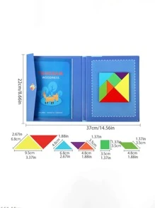 1 pieza rompecabezas moderno Tangram Juego para casa - Azul - Ver 3