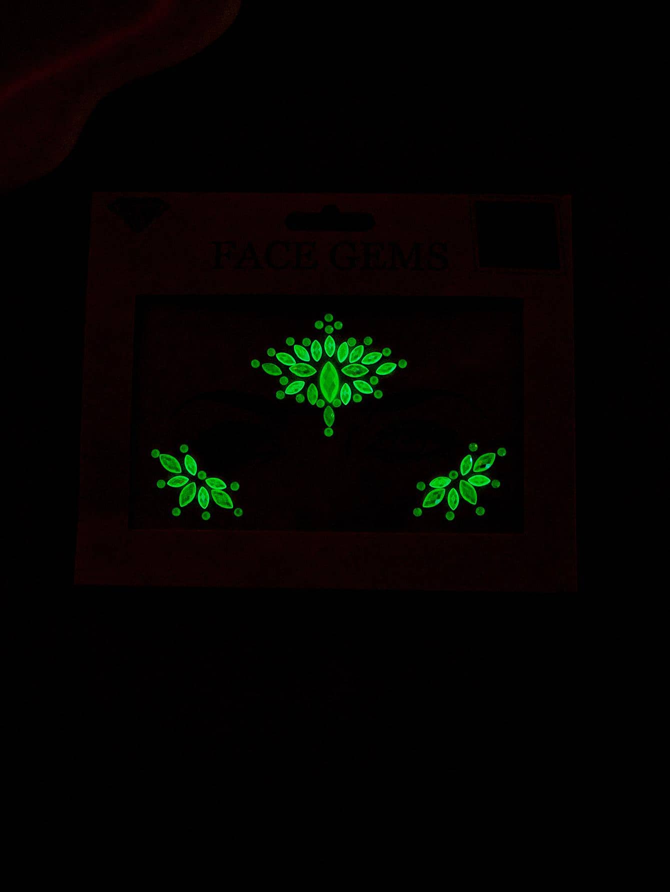 1 hoja de pegatina de tatuaje de ojo con forma de gota de agua con rhinestones - Multicolor - Ver 1