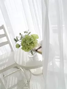 1 Rèm Cửa Sổ Sợi Polyester Trắng Trong Suốt, Phong Cách Lãng Mạn, Thích Hợp Cho Trang Trí Phòng Khách Và Phòng Ngủ - trắng - Xem 10