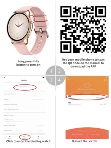 1pc Men Women Pink Strap Sporty Heart Rate Monitor Blood Pressure Monitor Round Dial Smart Watch & 1pc Replacement Watchband, For Daily Decoration - Pink - View 12