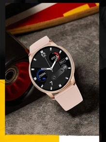 1pc Men Women Pink Strap Sporty Heart Rate Monitor Blood Pressure Monitor Round Dial Smart Watch & 1pc Replacement Watchband, For Daily Decoration - Pink - View 11